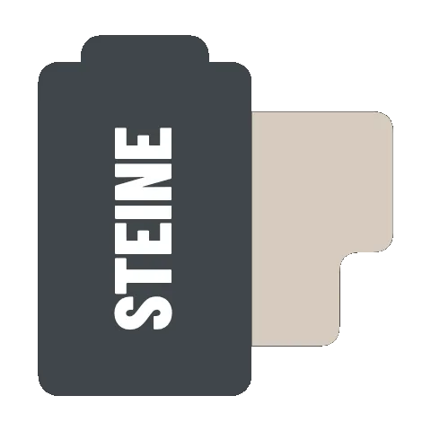 Steine film look icon styled as a film roll